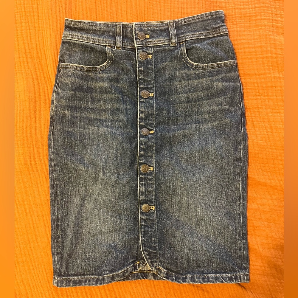 Madewell button up denim midi skirt 23 00